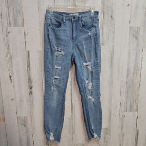 mudd high waisted ripped ankle jeans